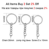 10/20Pcs 25/28/30mm Screw Eye Pin Key Chain Key Ring Split Keyrings