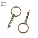 10/20Pcs 25/28/30mm Screw Eye Pin Key Chain Key Ring Split Keyrings