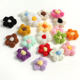 10/20Pcs Wool Flower Applique DIY Clothes Hat Shoes Crafts Sewing Patches
