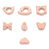 Beech Wooden Animal Beads for DIY Teething Necklace