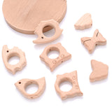 Beech Wooden Animal Beads for DIY Teething Necklace