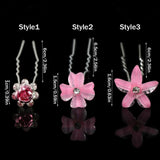Crystal Rose Flower Hair Clips Wedding Bridal Hair Pins Bridesmaid Jewelry