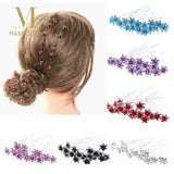 Crystal Rose Flower Hair Clips Wedding Bridal Hair Pins Bridesmaid Jewelry
