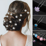 Crystal Rose Flower Hair Clips Wedding Bridal Hair Pins Bridesmaid Jewelry