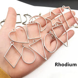 10/20Pcs Geometric Bezel Metal Charms Pendant for DIY Necklace