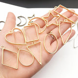 10/20Pcs Geometric Bezel Metal Charms Pendant for DIY Necklace