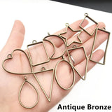 10/20Pcs Geometric Bezel Metal Charms Pendant for DIY Necklace