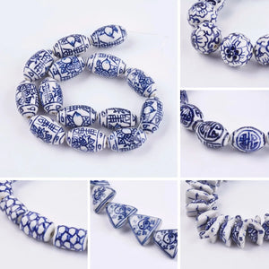 10/20Pcs Chinese Porcelain Beads Ceramic Clay Bead Bracelet DIY Craft Jewelry