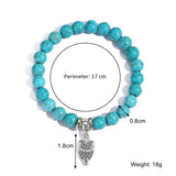 Bohemian Turquoise Stone Beads Bracelet With Pendant Bangle