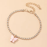 Women's Pink Crystal Butterfly Bracelet