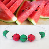 10-20Pcs Strawberry Watermelon Fruit Wooden Beads DIY Pendant Earring