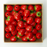 10-20Pcs Strawberry Watermelon Fruit Wooden Beads DIY Pendant Earring