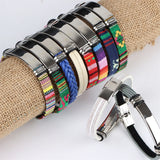 Bohemian Stainless Steel Bracelet Mixed Styles Leather Jewelry