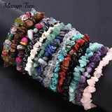 Natural Stone Bangle Crystal Bracelets Mix Chips Charm Jewelry Garnet Colors
