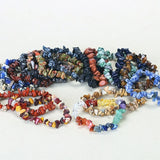 Natural Stone Bangle Crystal Bracelets Mix Chips Charm Jewelry Garnet Colors