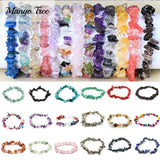 Natural Stone Bangle Crystal Bracelets Mix Chips Charm Jewelry Garnet Colors