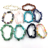 Natural Stone Bangle Crystal Bracelets Mix Chips Charm Jewelry Garnet Colors