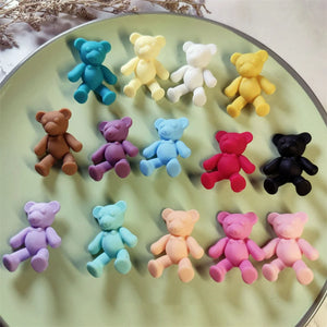10-20Pcs Bear Acrylic Pendants DIY Jewelry Making Charms Multicolor Keychain