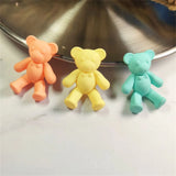 10-20Pcs Bear Acrylic Pendants DIY Jewelry Making Charms Multicolor Keychain