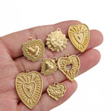 Raw Brass Heart Charms Pendant for DIY Jewelry Making