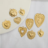 Raw Brass Heart Charms Pendant for DIY Jewelry Making