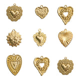 Raw Brass Heart Charms Pendant for DIY Jewelry Making