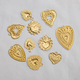 Raw Brass Heart Charms Pendant for DIY Jewelry Making
