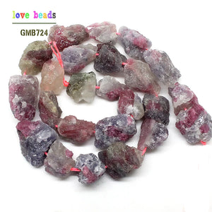 10-20mm Tourmaline Nugget Rough Loose Stone Beads 15inch