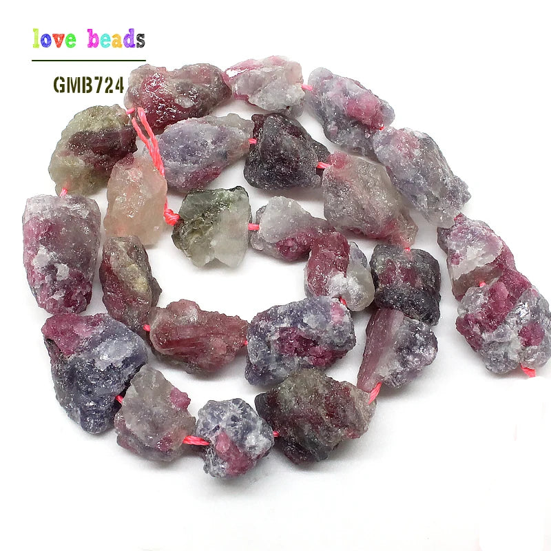 10-20mm Tourmaline Nugget Rough Loose Stone Beads 15inch
