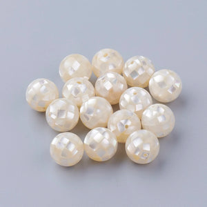 10-20pcs Shell Round Beads for DIY Jewelry Making F50
