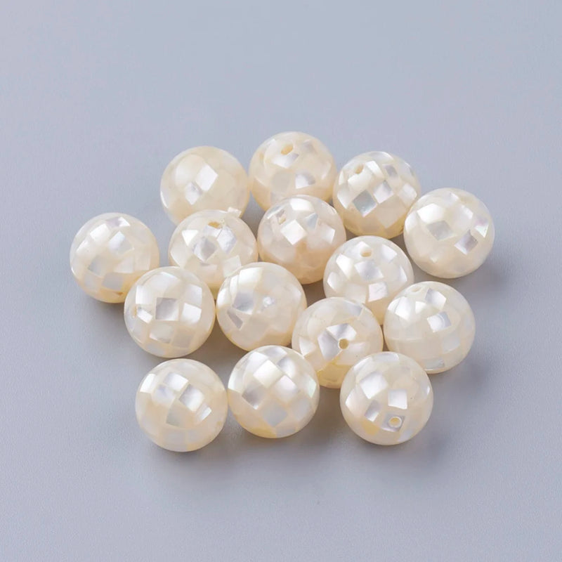 10-20pcs Shell Round Beads for DIY Jewelry Making F50