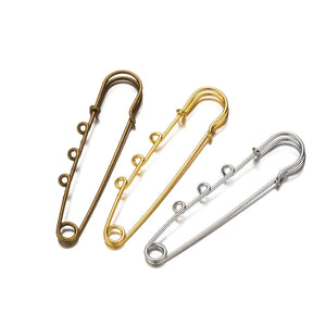 10/20pcs Metal Pin Fastener 3 Holes for DIY Brooch Jewelry Craft Making