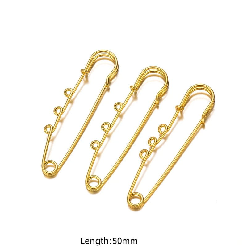 10/20pcs Metal Pin Fastener 3 Holes for DIY Brooch Jewelry Craft Making