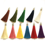 6cm Silk Tassel Earrings Charm Silver End Caps Tassels Crafts