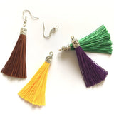6cm Silk Tassel Earrings Charm Silver End Caps Tassels Crafts