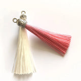 6cm Silk Tassel Earrings Charm Silver End Caps Tassels Crafts