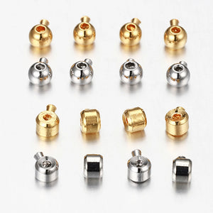 10-20pcs Metal Crimp End Beads Button Clasps DIY Jewelry Making Findings