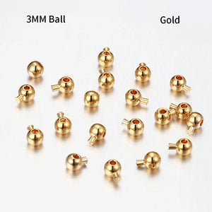 10-20pcs Metal Crimp End Beads Button Clasps DIY Jewelry Making Findings