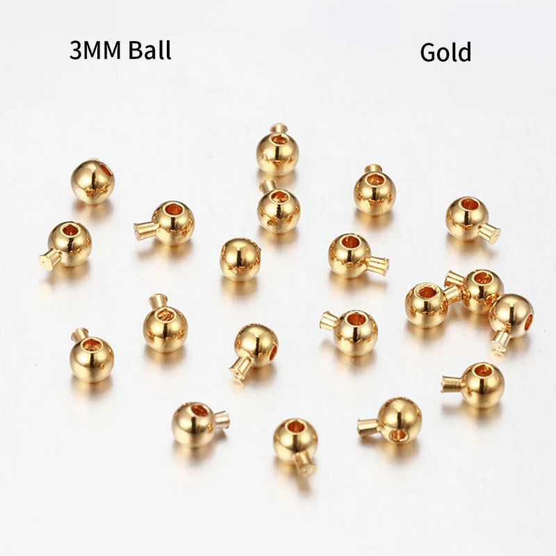 10-20pcs Metal Crimp End Beads Button Clasps DIY Jewelry Making Findings