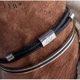 10/20pcs Double Hole Beads Round Leather Bracelet DIY Jewelry Making