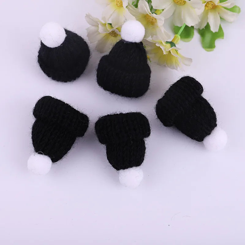 Mini Christmas Knitted Hats DIY Crafts Supplies Kids Headwear Accessories