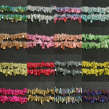 10/20pcs Titanium Coated Quartz Crystal Beads Top Drilled Raw Stick Loose Spacer