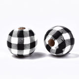 10-20pcs Natural Wooden Beads Leopard Print Plaid for Macrame Bracelets DIY