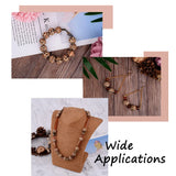 10-20pcs Natural Wooden Beads Leopard Print Plaid for Macrame Bracelets DIY