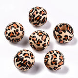 10-20pcs Natural Wooden Beads Leopard Print Plaid for Macrame Bracelets DIY