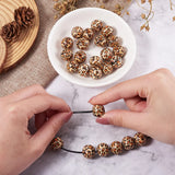 10-20pcs Natural Wooden Beads Leopard Print Plaid for Macrame Bracelets DIY