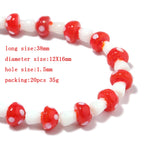 Mixed Colors Lampwork Mushroom Beads Glass Beads For DIY Jewelry Making