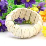 10-24mm 8-27mm Turquoise Howlite Stone Bracelet Elastic Hand Jewelry