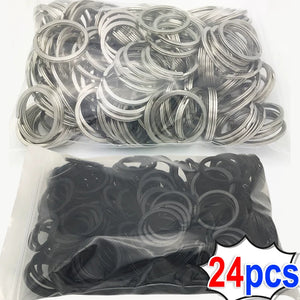 10/24pcs Polished Sliver Key Rings for Jewelry Making Keychain DIY Finding