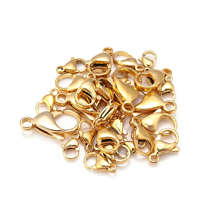 10-25pcs Plated Stainless Steel Lobster Clasp Claw Clasps DIY Jewelry Making